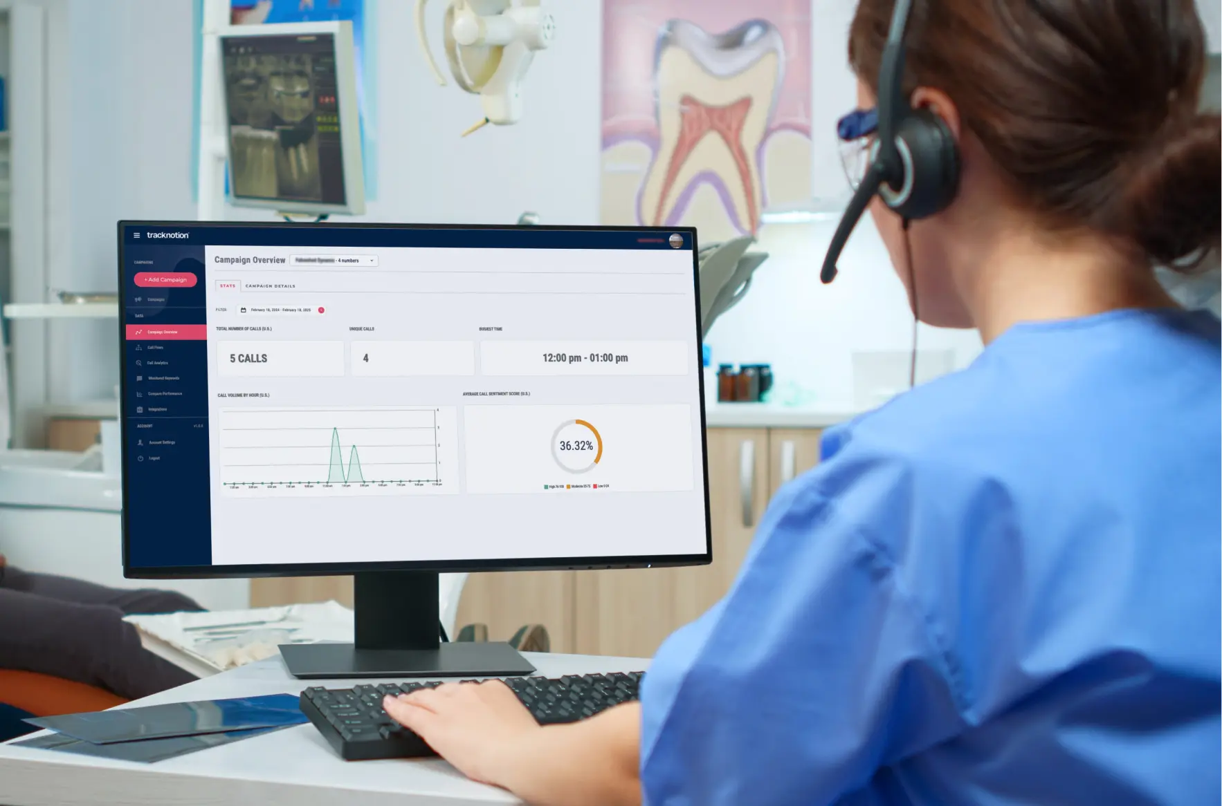 An office worker organizing patient files to improve scheduling efficiency.