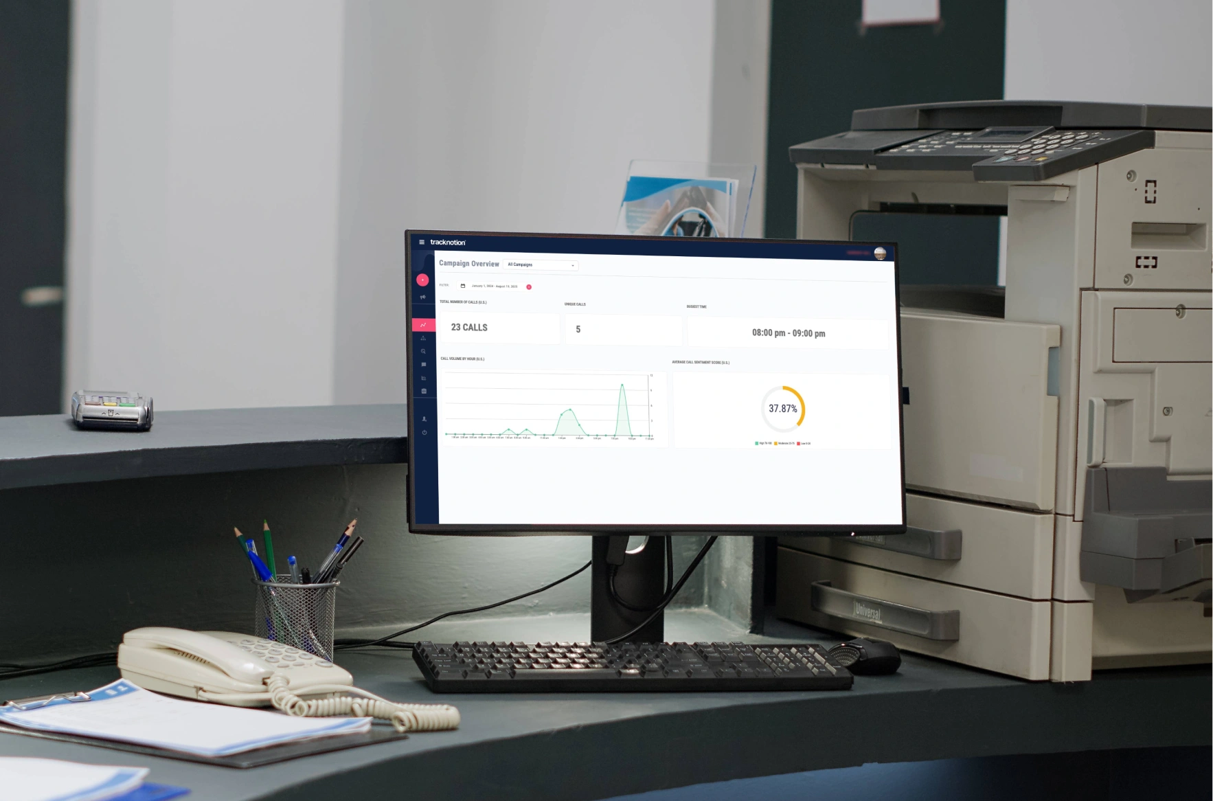 Simplified sign-up page for an agency call tracking trial