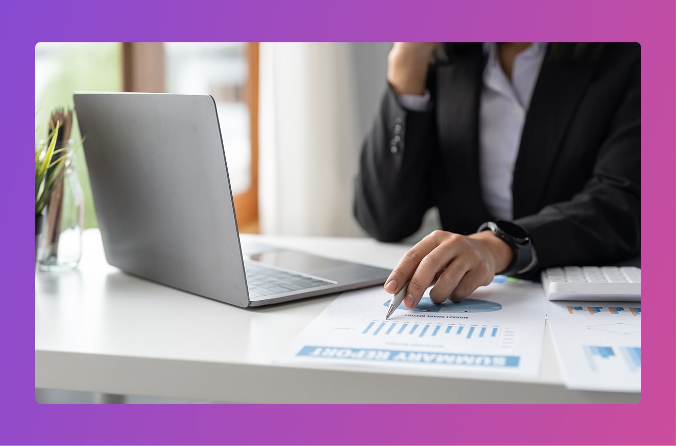A lawyer using call tracking software to analyze potential client cases.